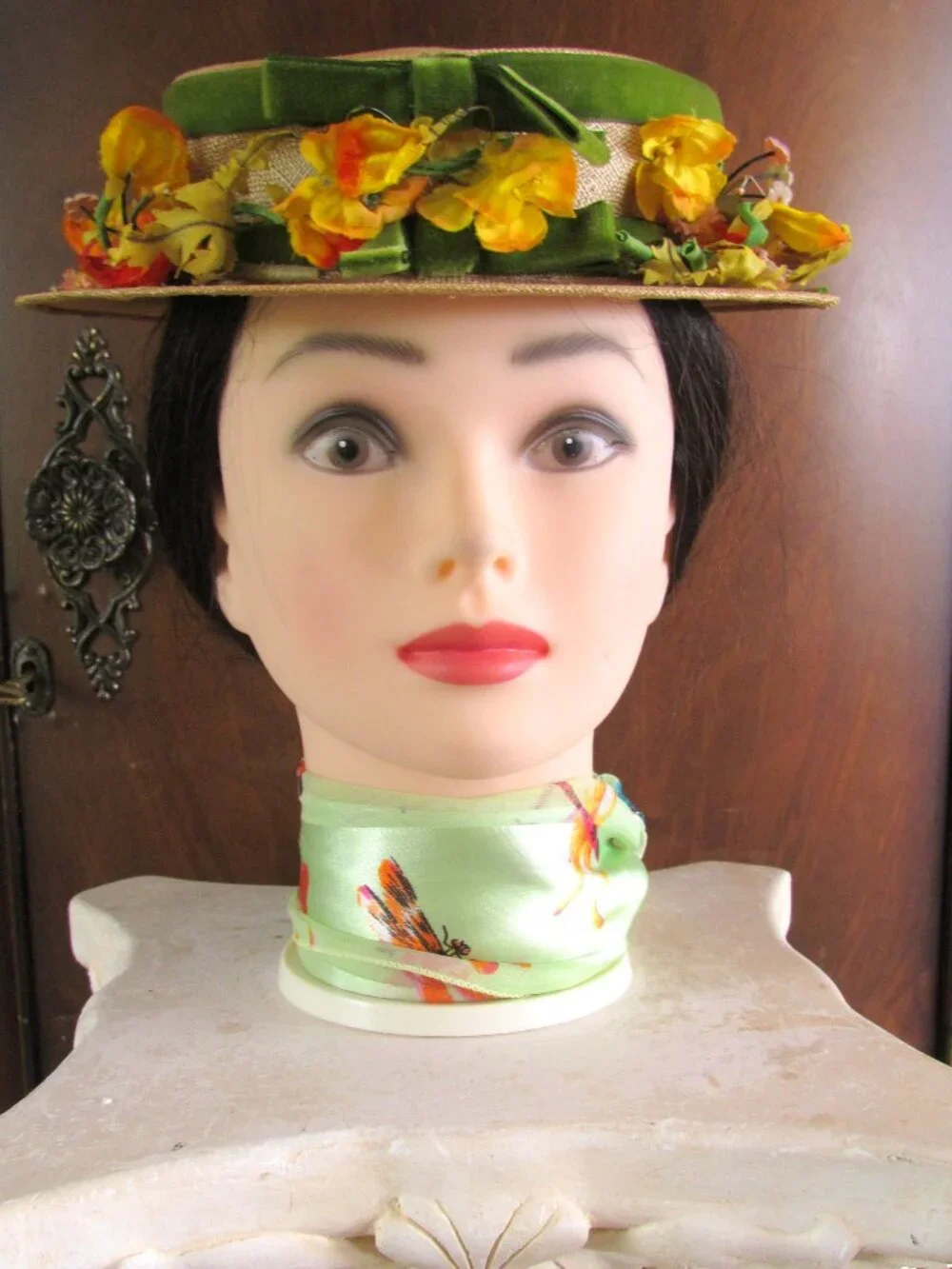 VINTAGE HAT, MY FAIR LADY, MARY POPPINS EDWARDIAN STYLE FLORAL GIBSON GIRL HAT - Picture 2 of 6